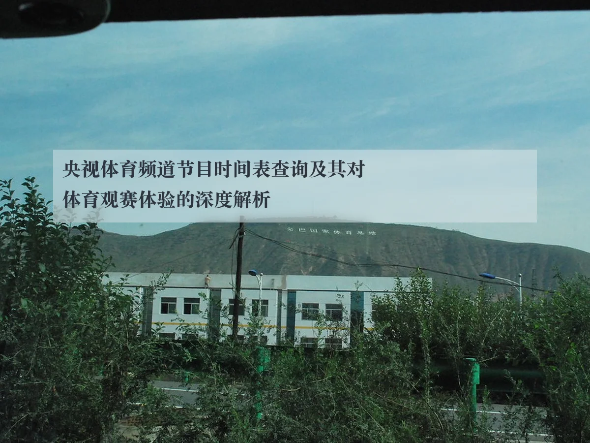 央视体育频道节目时间表查询及其对体育观赛体验的深度解析